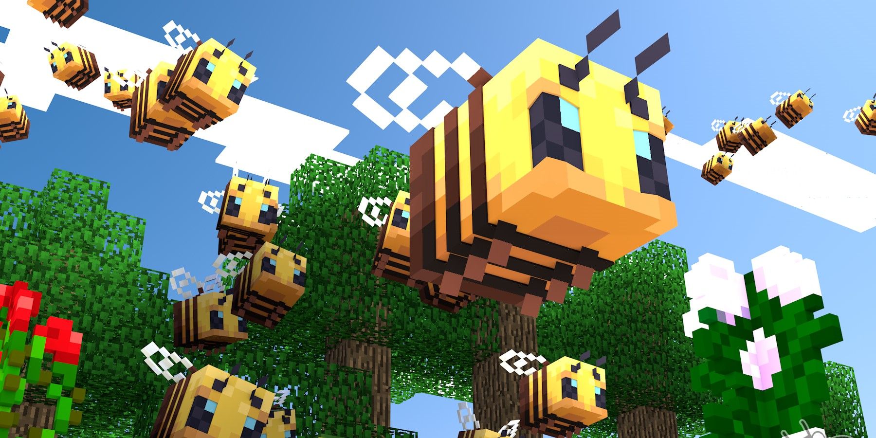 minecraft bee flying swarm