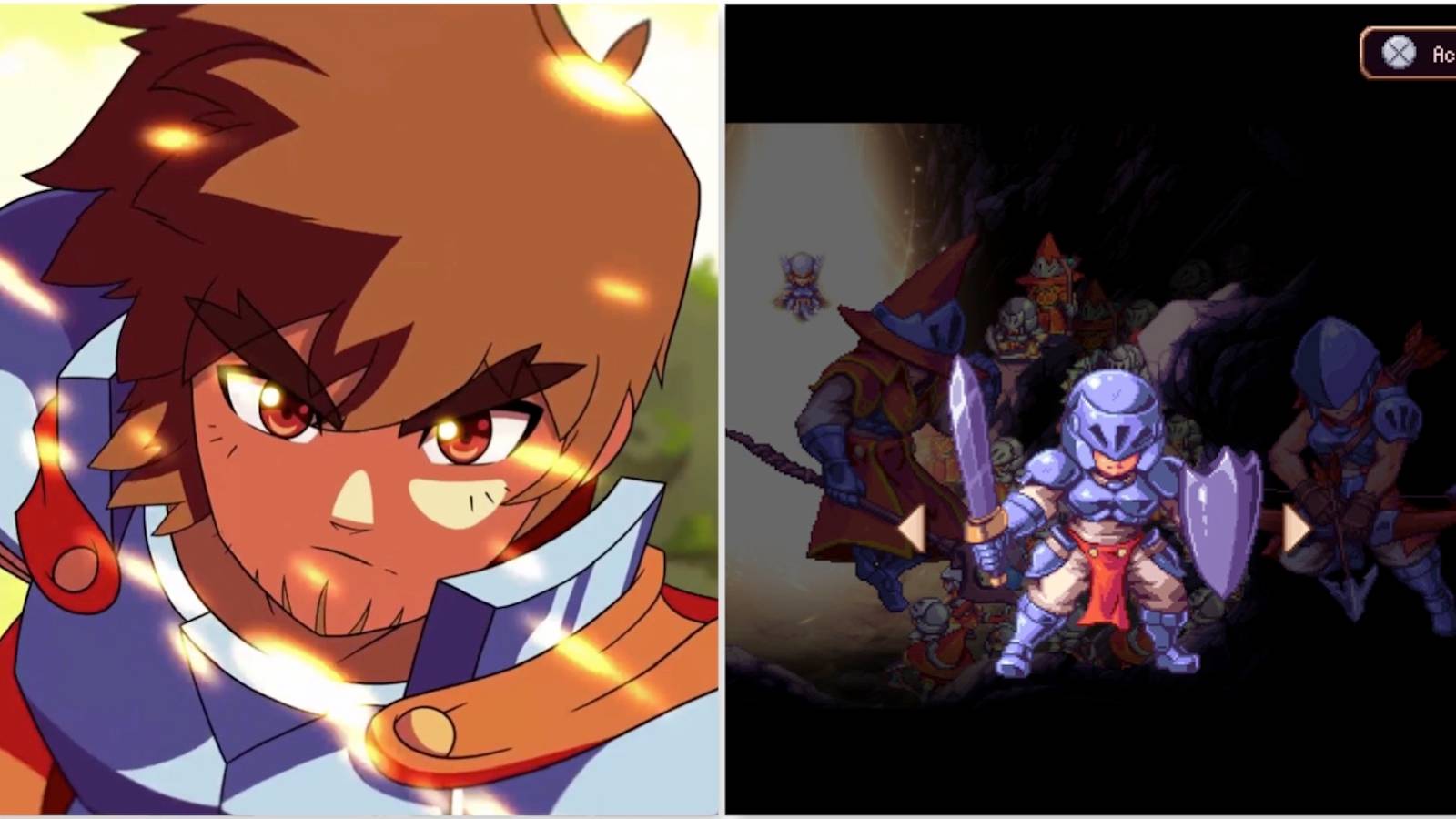 Brigard and the class menu in Souldiers