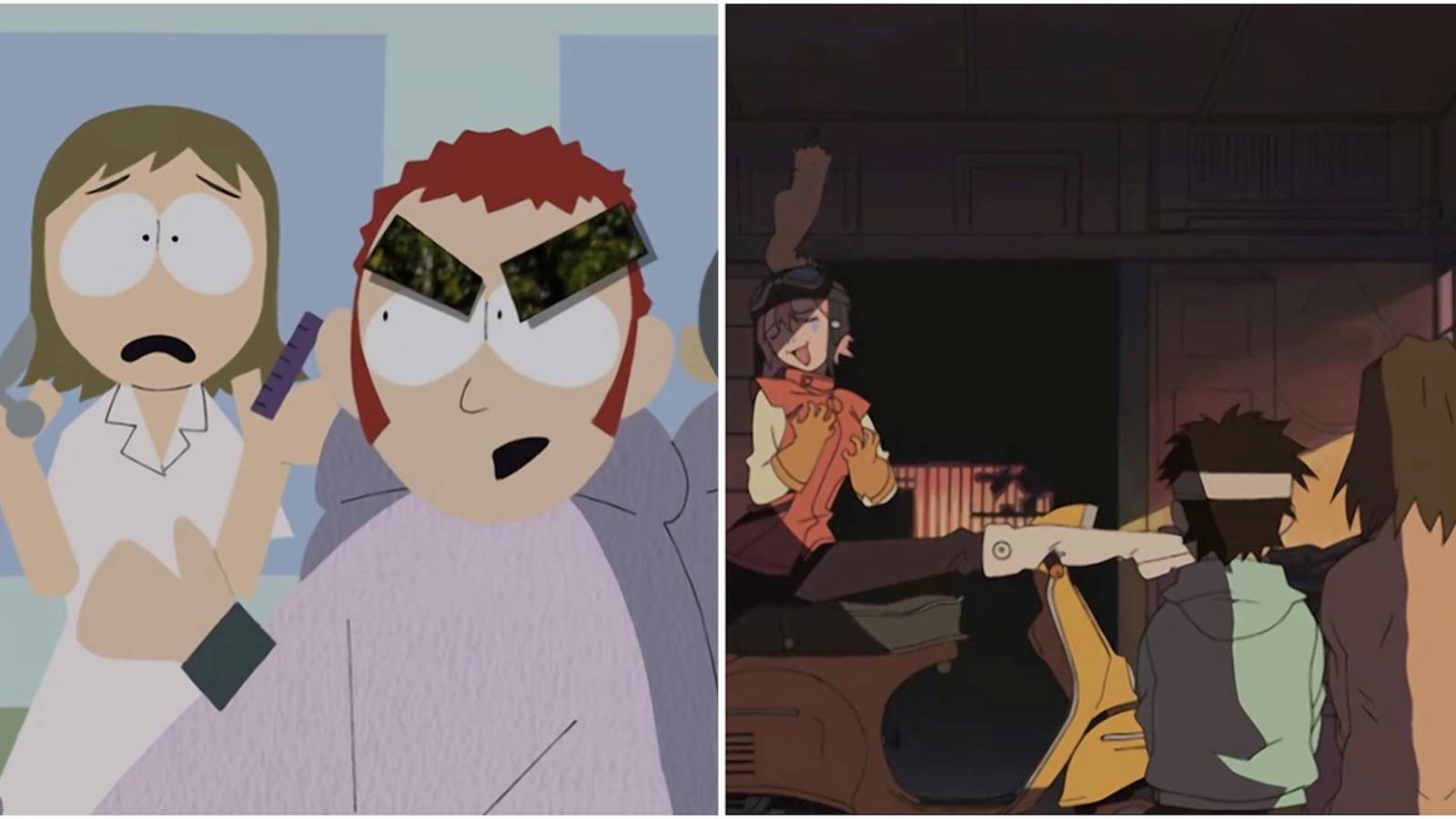 Scenes featuring characters from FLCL