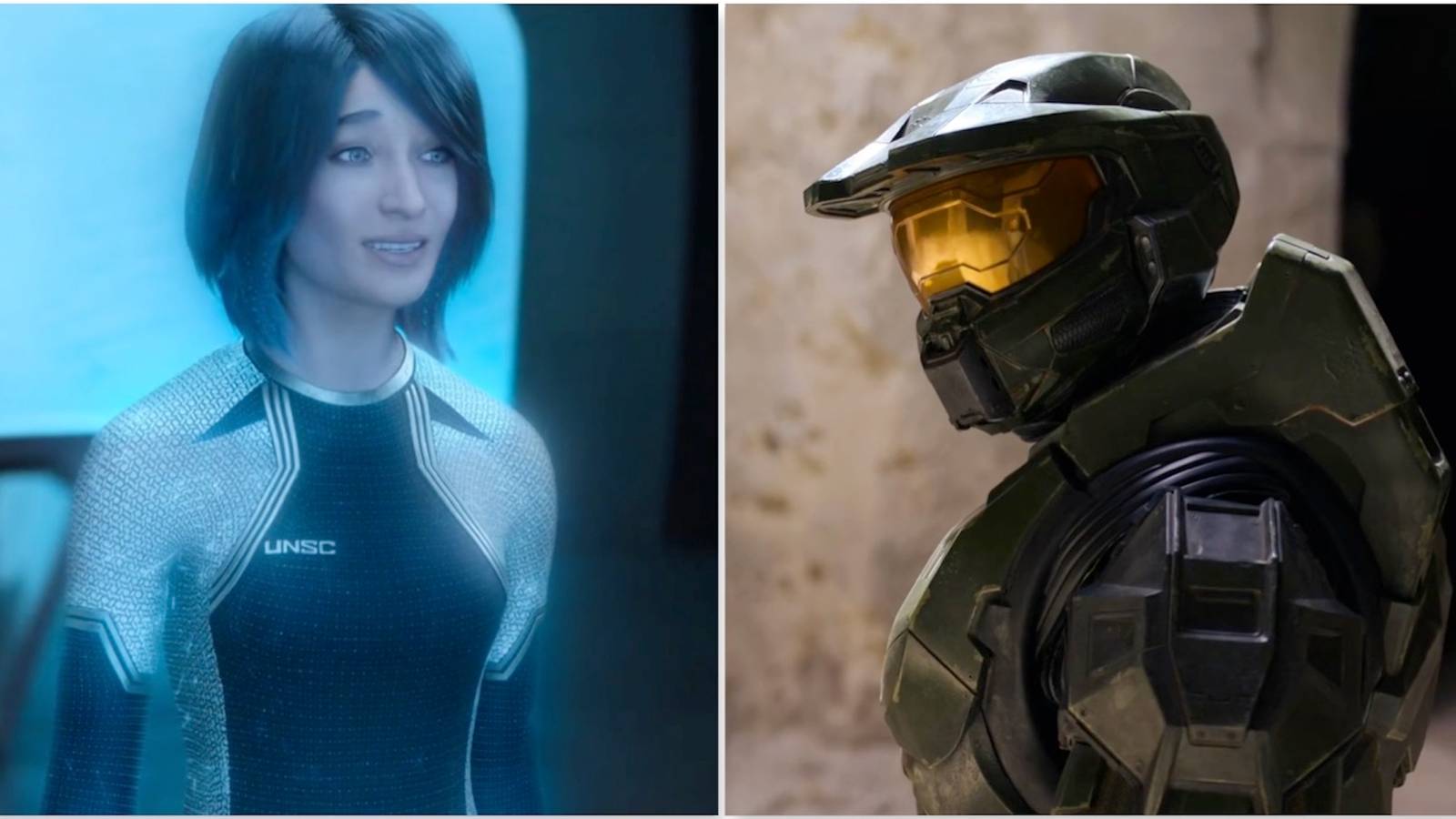 Cortana and Master Chief from the Halo TV show