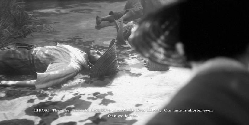 A cutscene featuring characters in Trek to Yomi