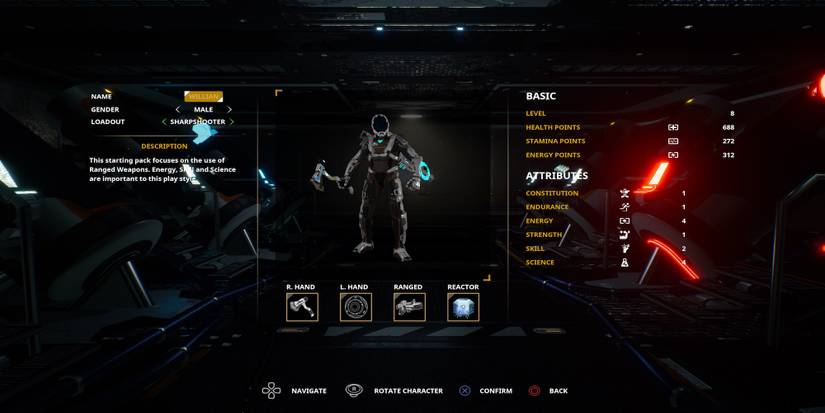 The class menu in Dolmen