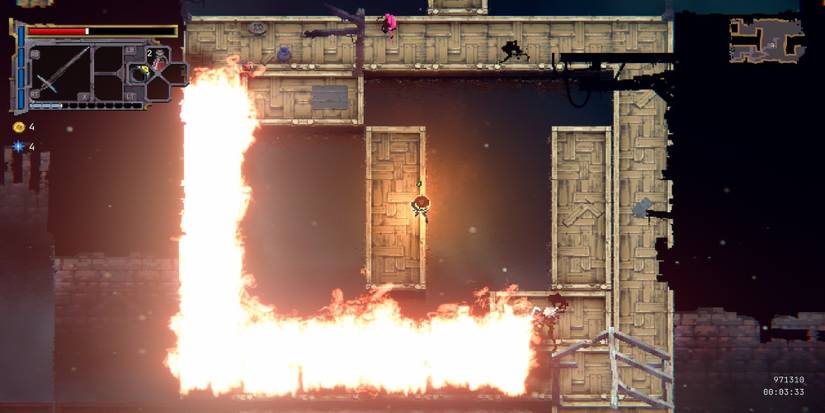 Fighting enemies in Loot River