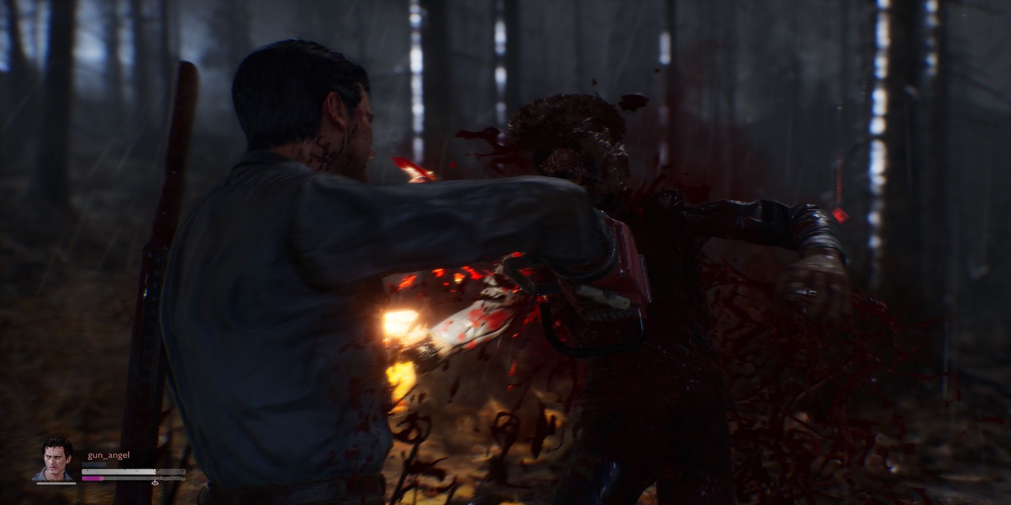 Fighting enemies in Evil Dead The Game