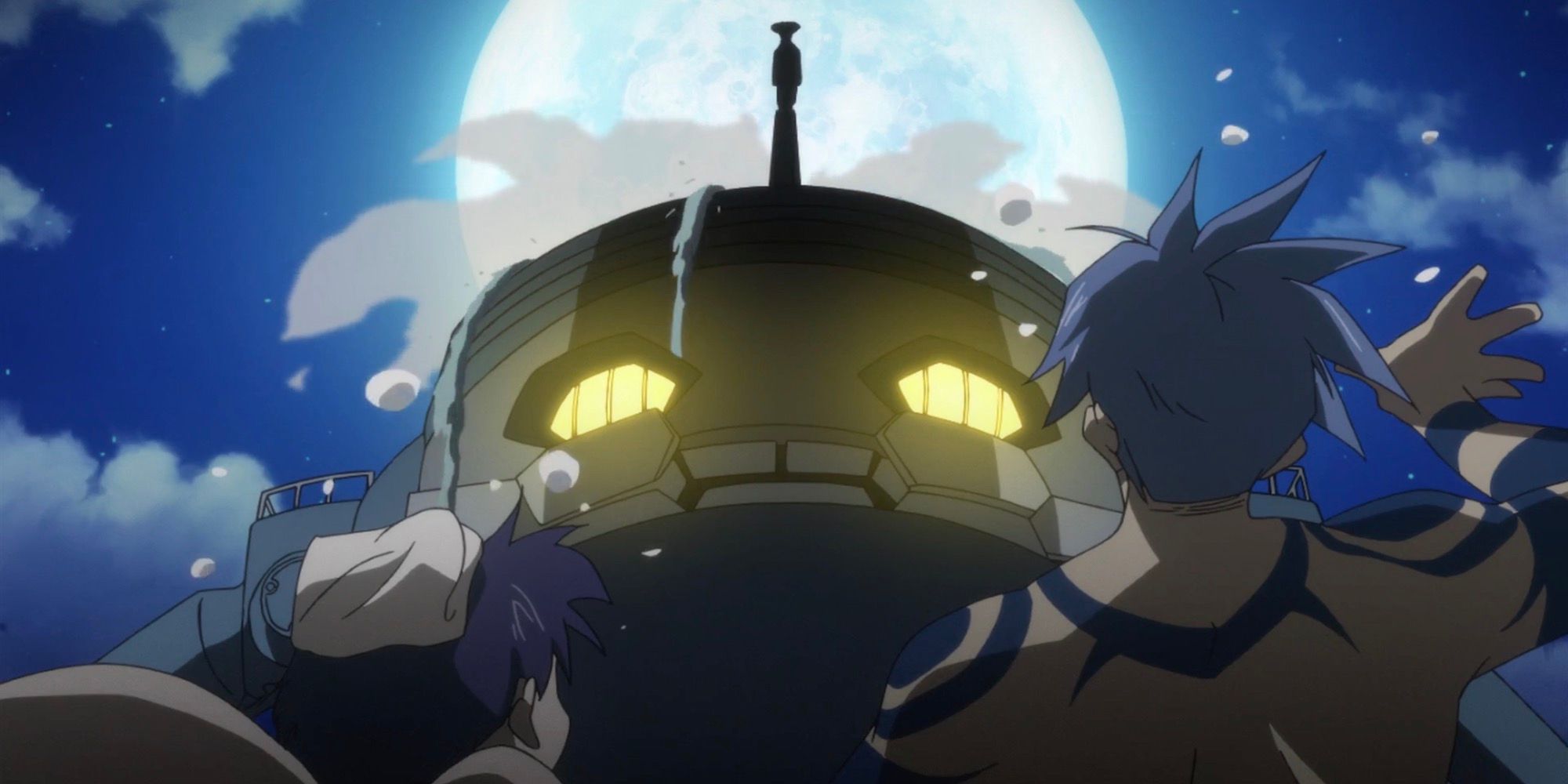 A scene featuring characters from Gurren Lagann 