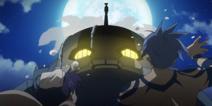 A scene featuring characters from Gurren Lagann 