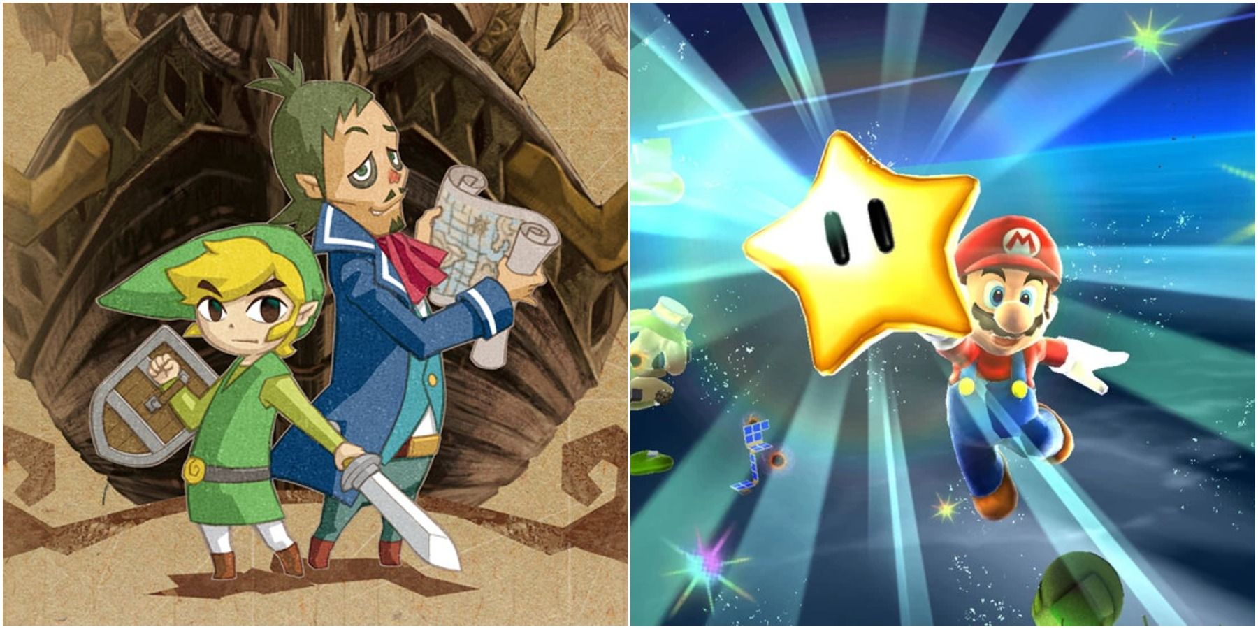 (Left) The Legend of Zelda: Phantom Hourglass (Right) Super Mario Galaxy