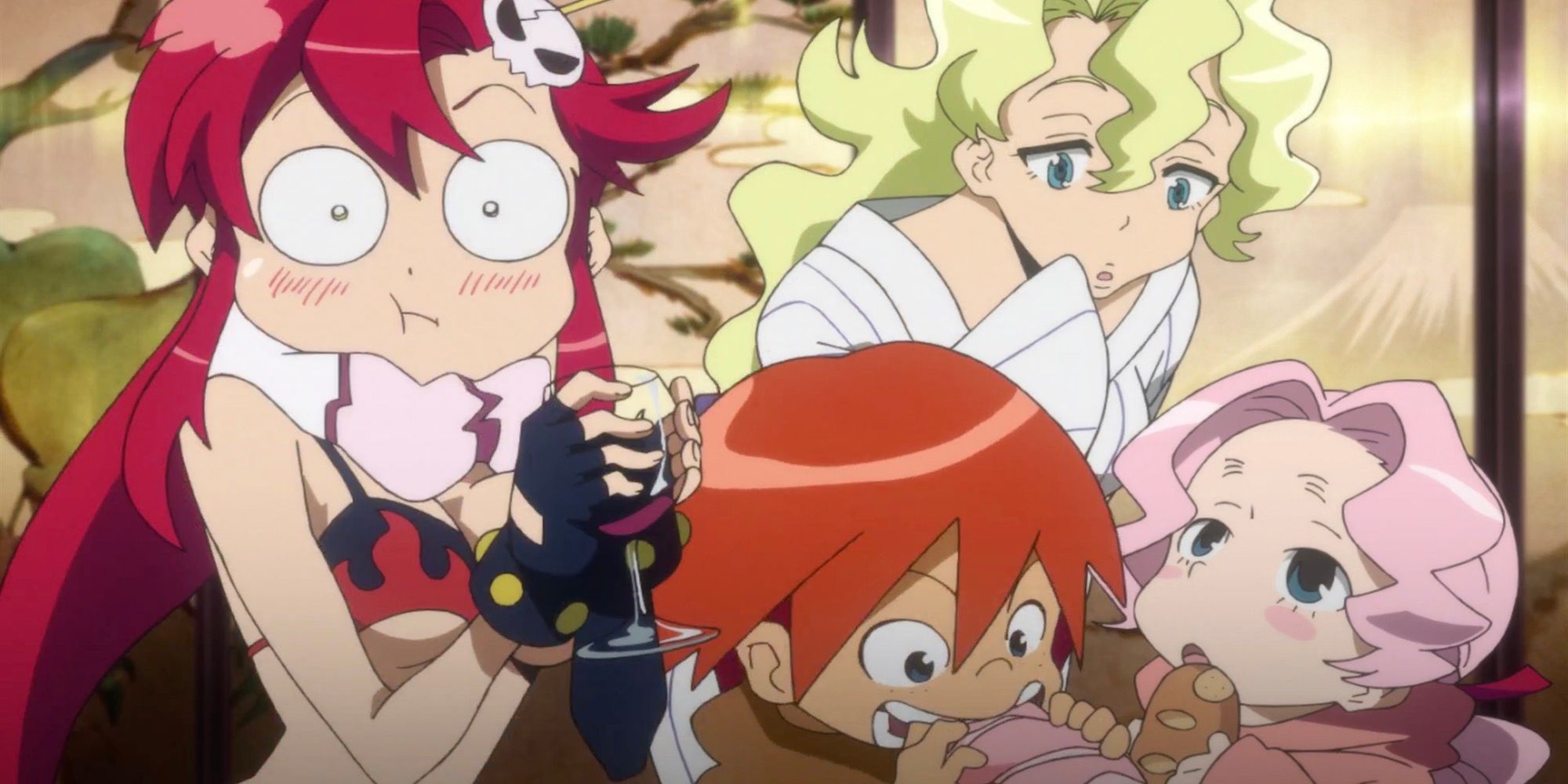 A scene featuring characters from Gurren Lagann