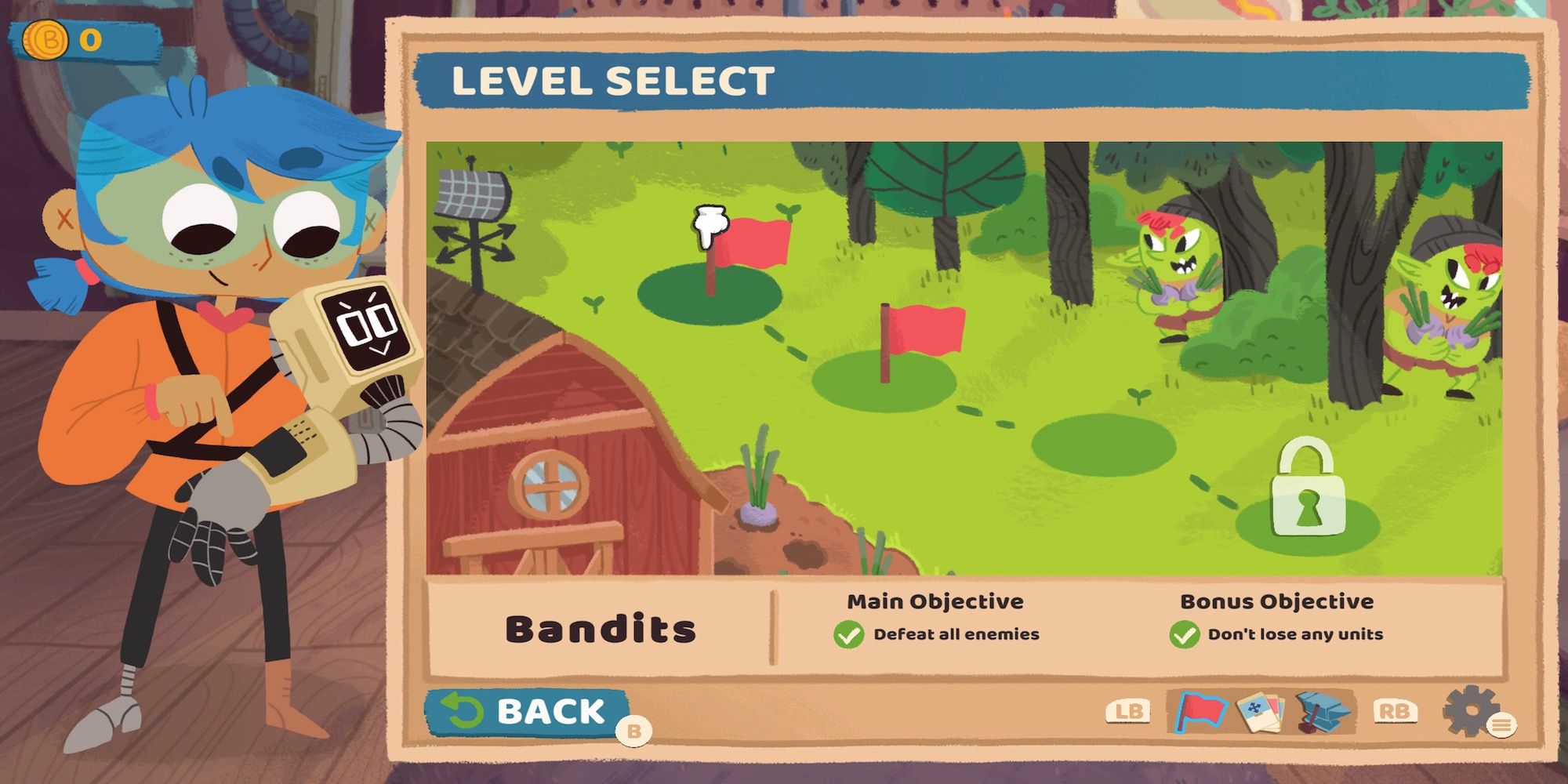 The level select screen in Floppy Knights