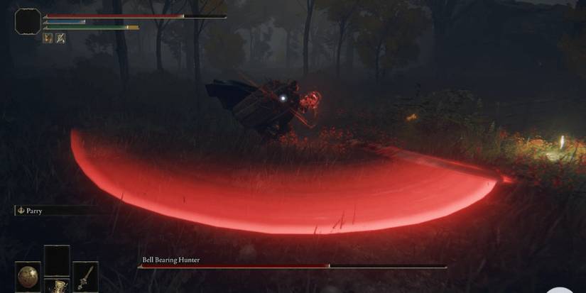 Player fighting the Bell Bearing Hunter in Elden Ring