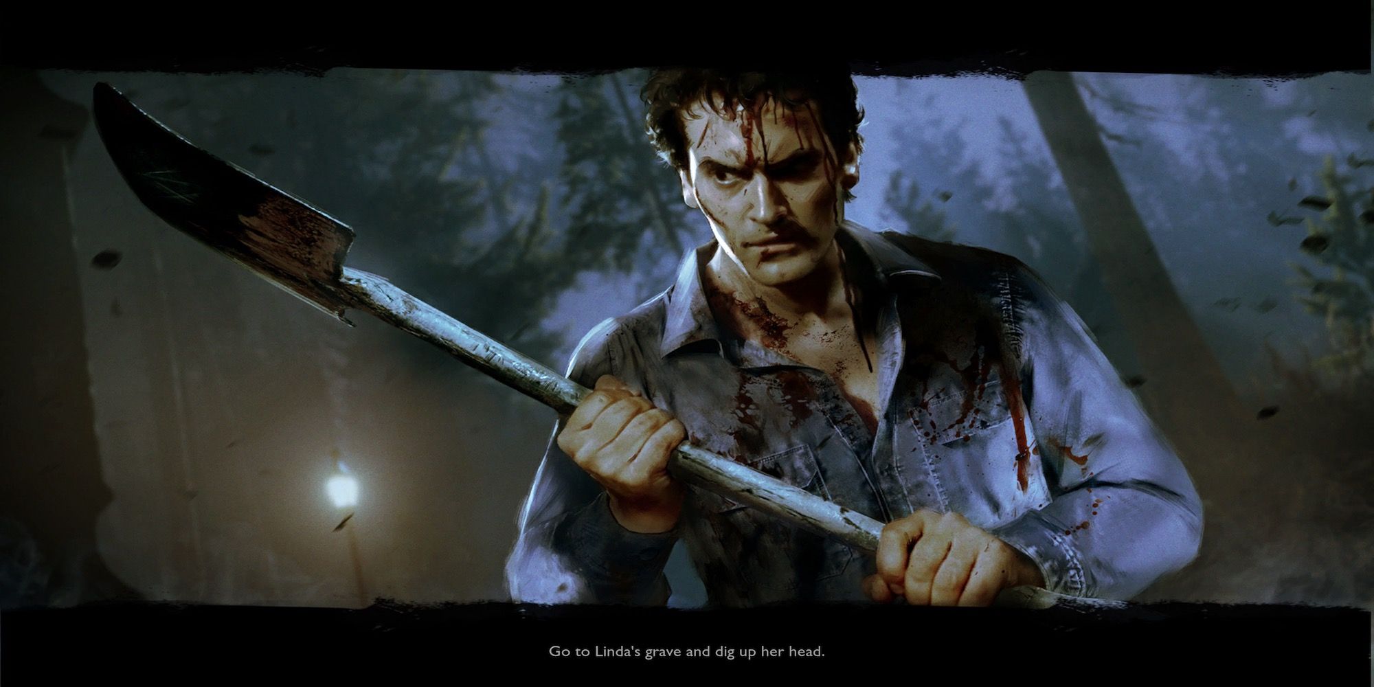 A cutscene featuring Ash in Evil Dead The Game