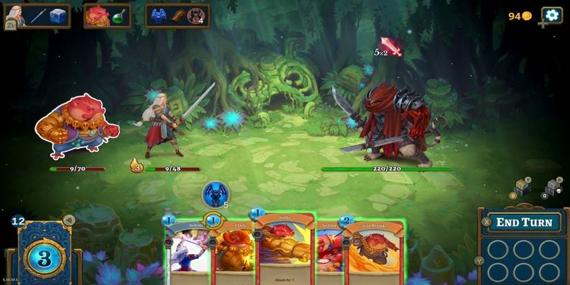 Fighting a boss in Roguebook