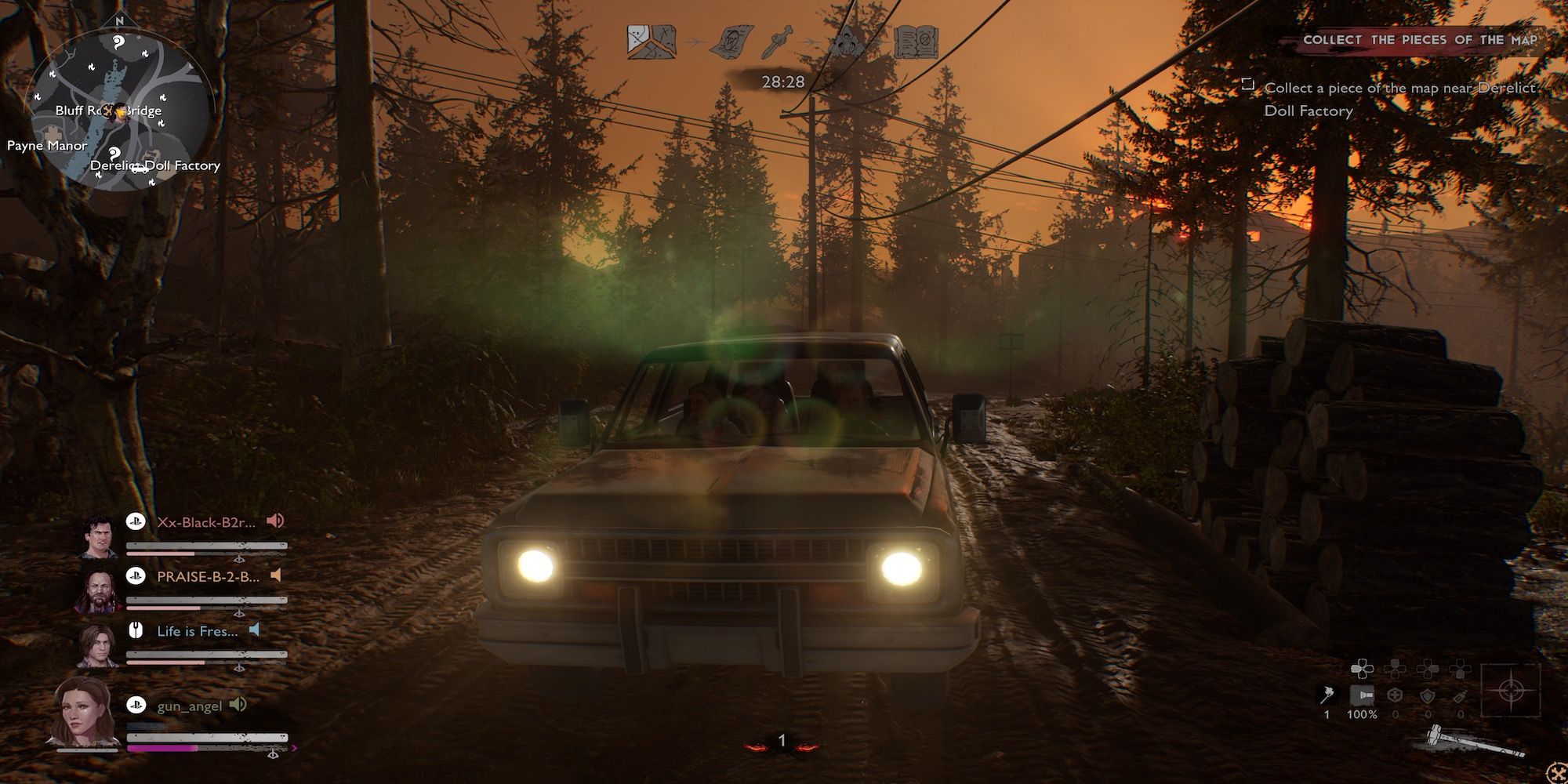 Driving around in Evil Dead The Game