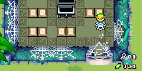 Exploring a dungeon in The Minish Cap