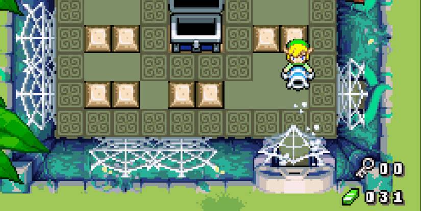 Exploring a dungeon in The Minish Cap