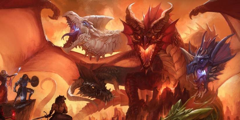Dungeons & Dragons Adventurers Fighting Tiamat