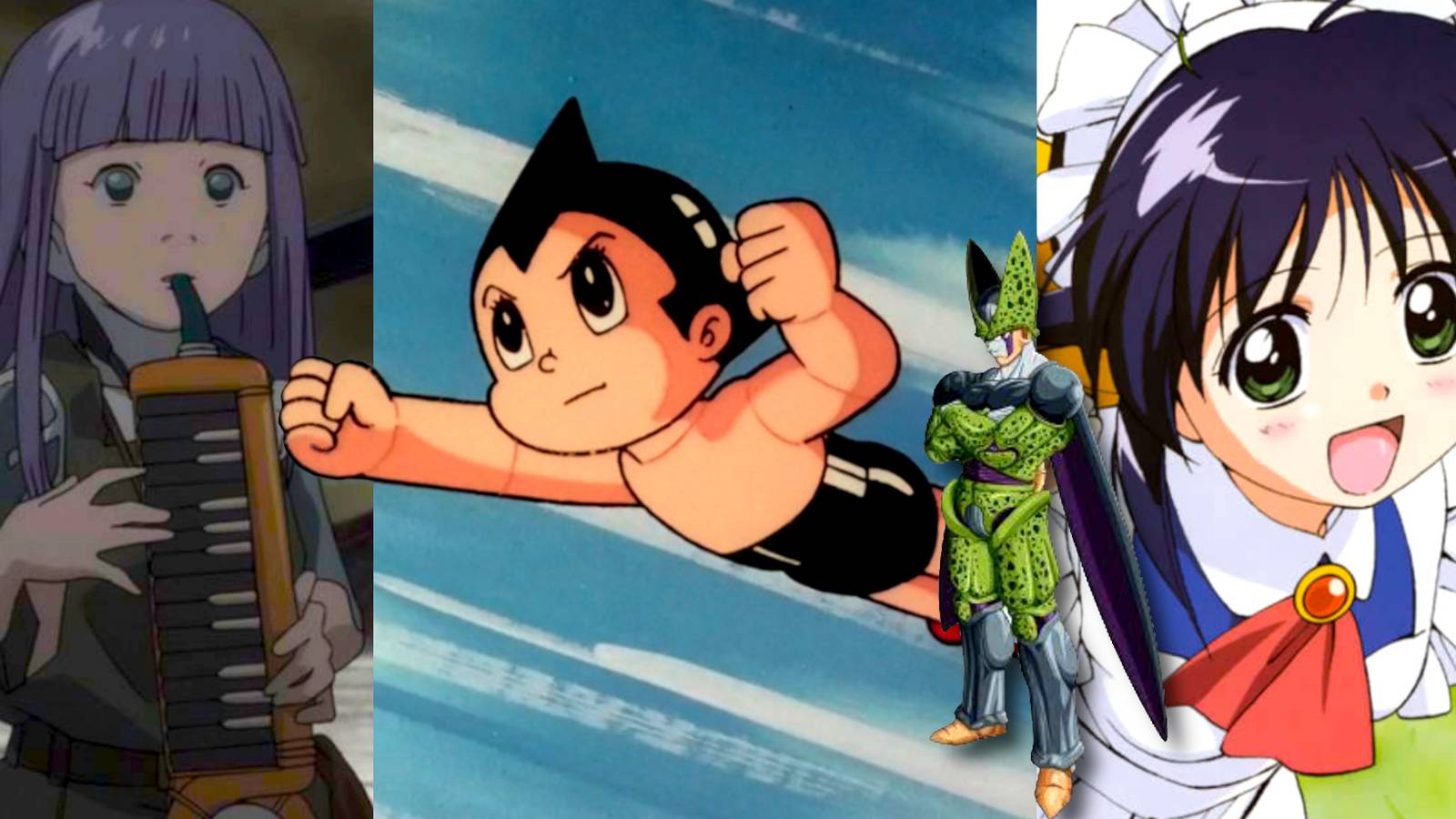 Anime Androids AstroBoy, Pino, Cell and Mohoro