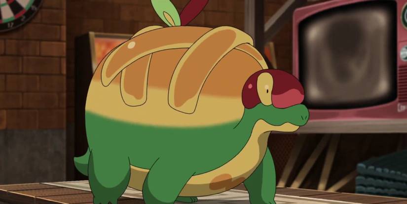 Screenshot of Appletun from the Pokemon Anime.