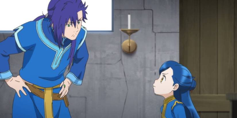 Ascendance of a Bookworm Myne and Sylvester bickering