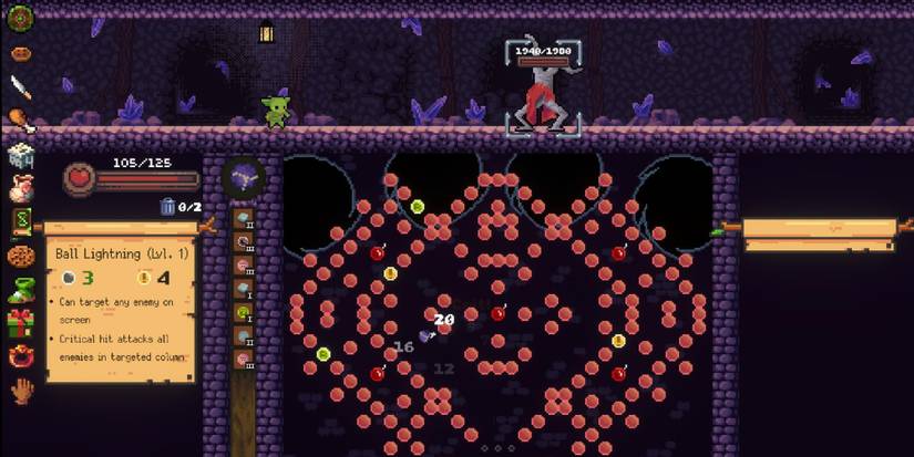Peglin Ball Lightning Orb pachinko gameplay roguelike