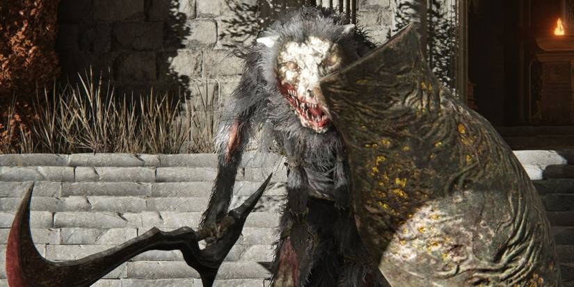 A Azula beastman holding his Beastman Jar Shield