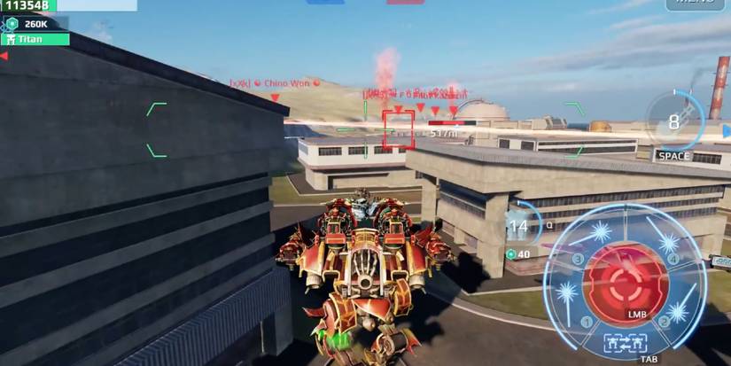 Best light weapons in War Robots - Marquess - Player uses energy weapon to hunt for enemies