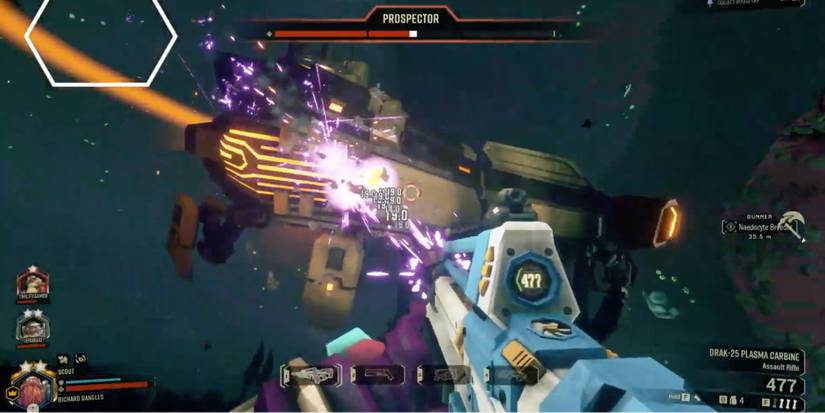 Best weapons in Deep Rock Galactic - DRAK-25 Plasma Carbine - Player destroys enemy at mid-range