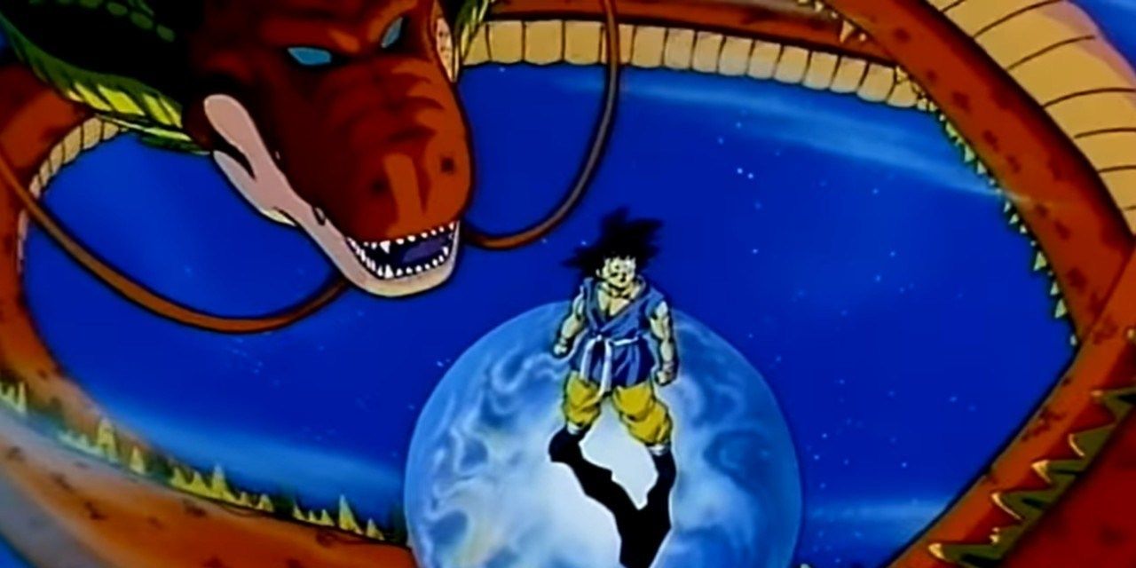 Black Star Shenron and Goku in Dragon Ball GT