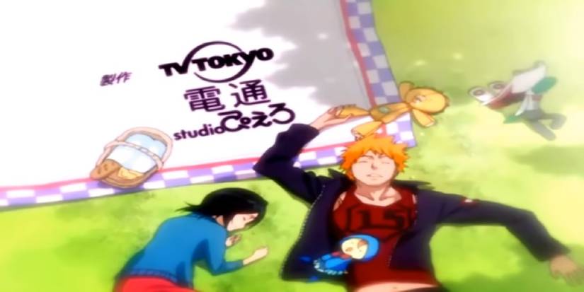 Ichigo and Rukia laying down with the Mod Souls in Bleach's fourth opening Tonight Tonight Tonight