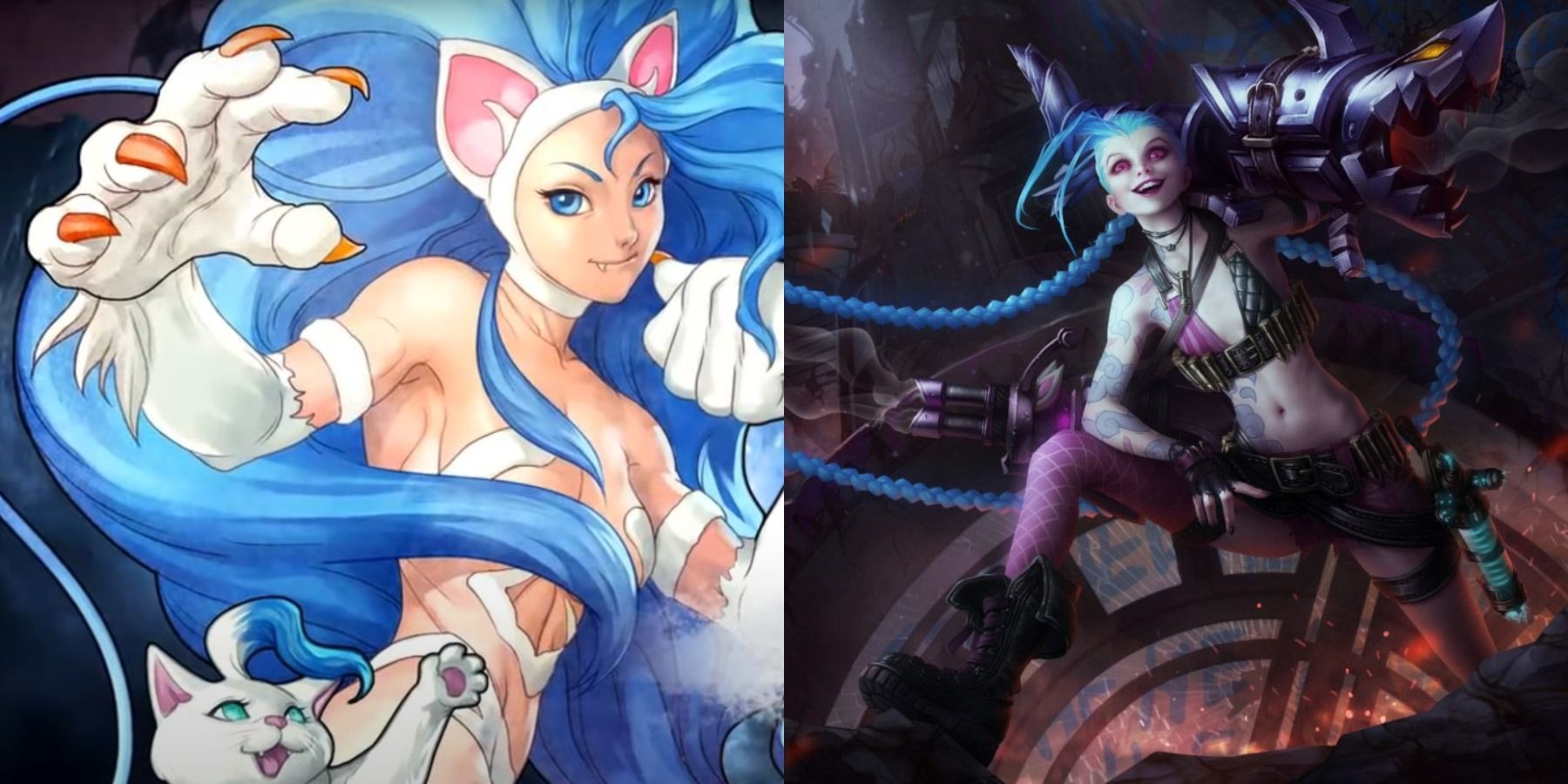 female characters with blue hair