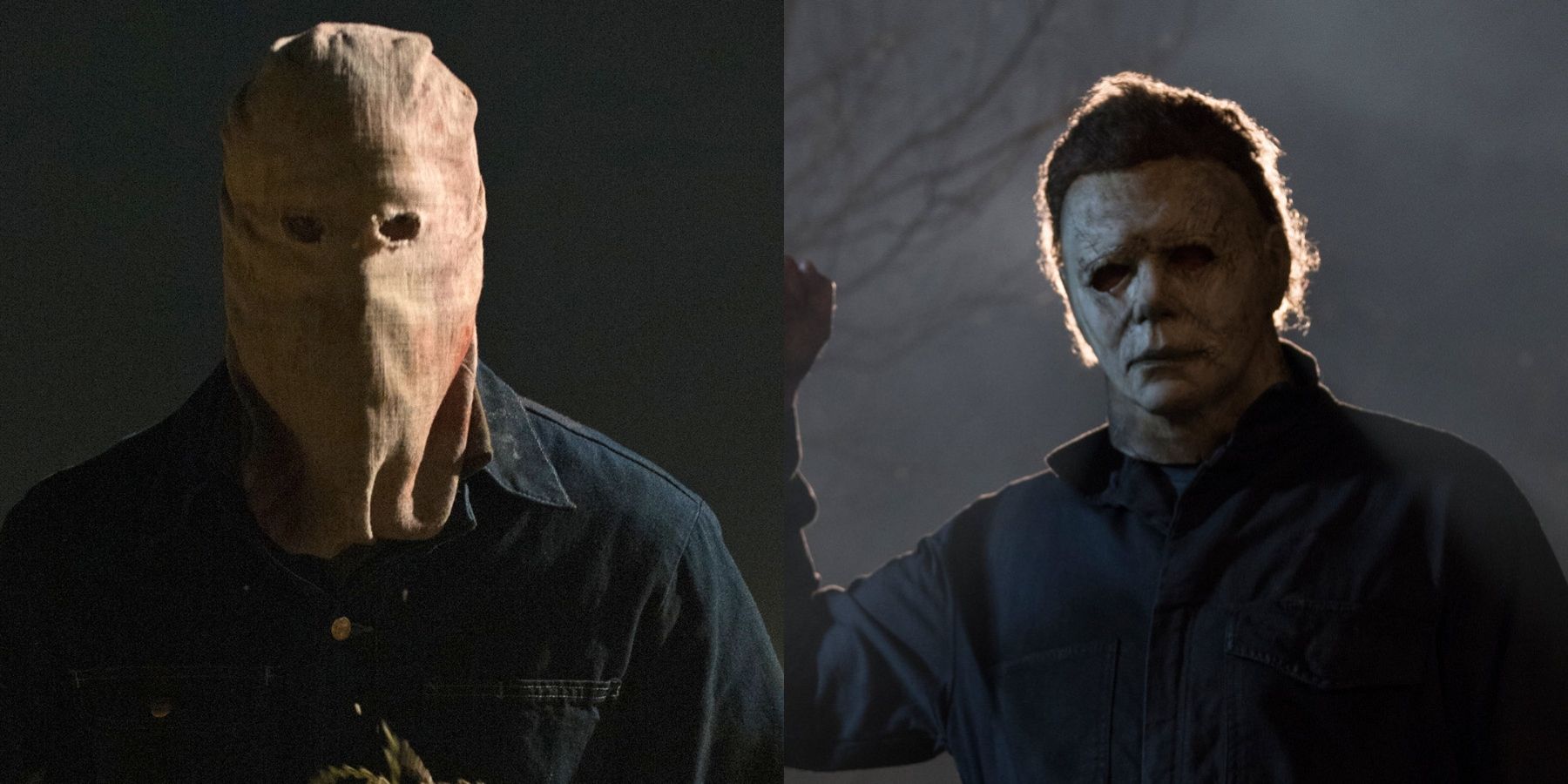 Split image of the Phantom Killer in The Town That Dreaded Sundown and Michael Myers in Halloween (2018)