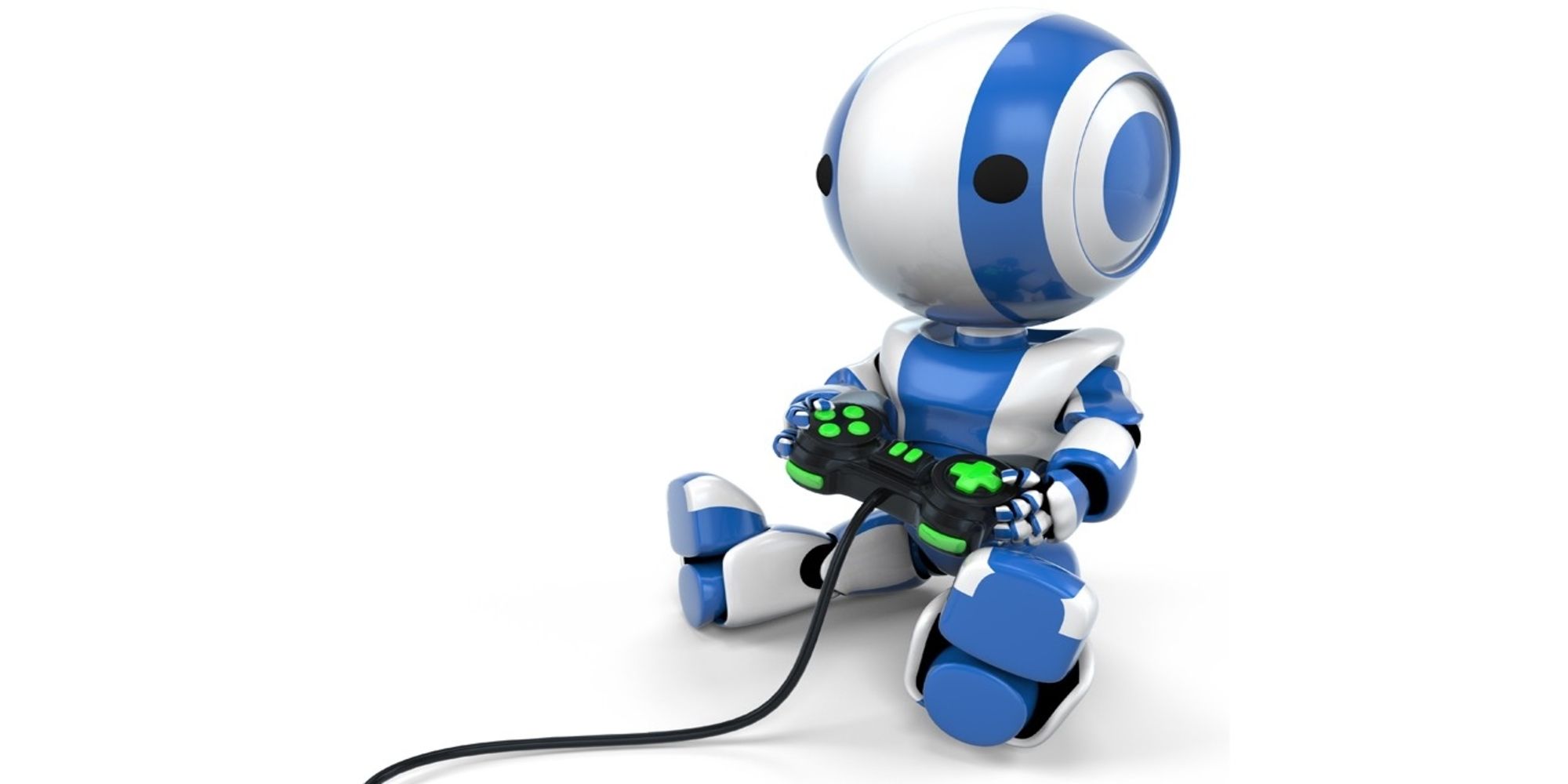 An Image Depicting A Robot Playing A Video Game