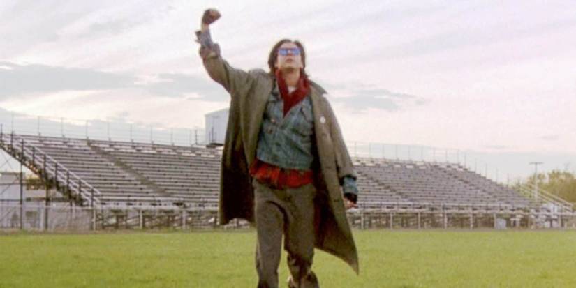 Judd Nelson raising his fist in the air at the end of The Breakfast Club