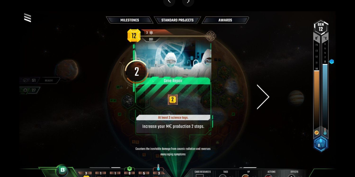 Card showing credit income increase in Terraforming Mars digital game cropped