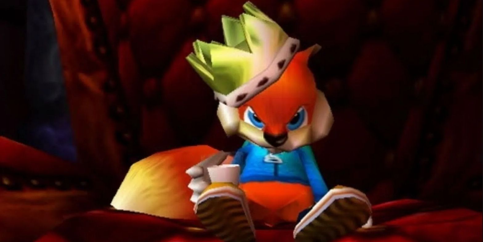 Conker drunk in Conker's Bad Fur Day