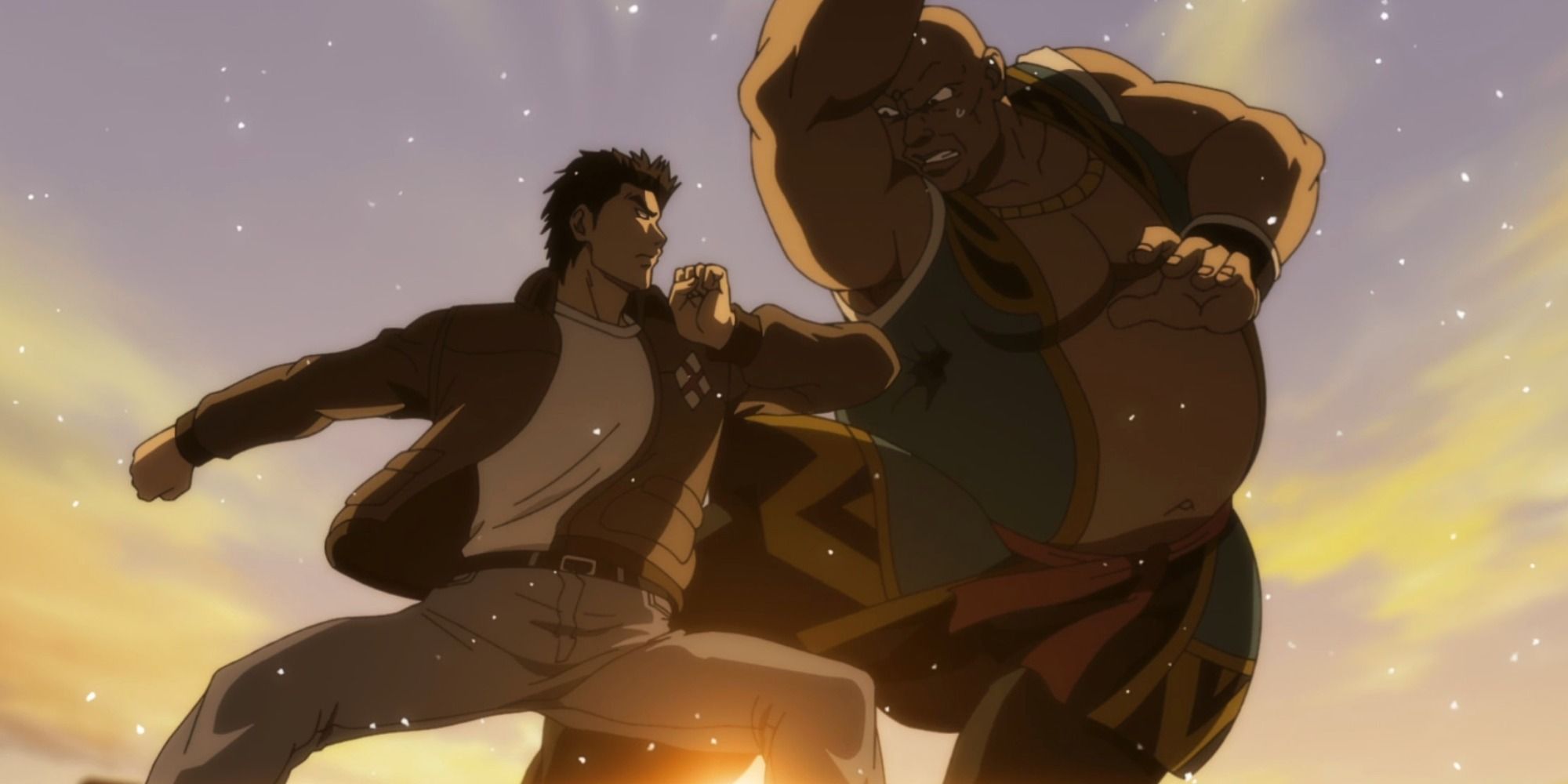 Ryo lands Counter Elbow Assault on Don Niu Shenmue anime