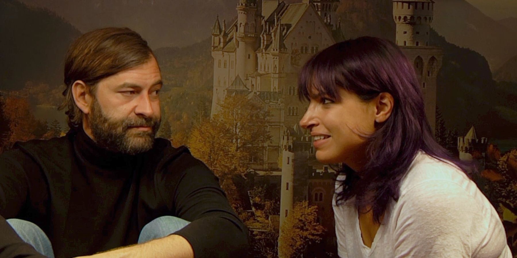 Aaron (Mark Duplass) and Sara (Desiree Akhavan) in Creep 2