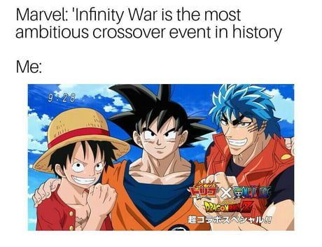 One Piece, Dragon Ball, and Toriko in Infinity War