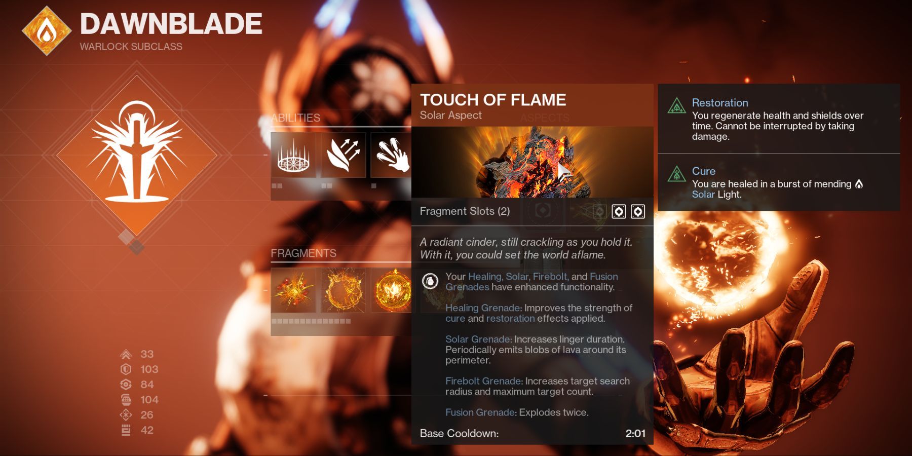 Destiny 2 Touch Of Flame Solar Aspect