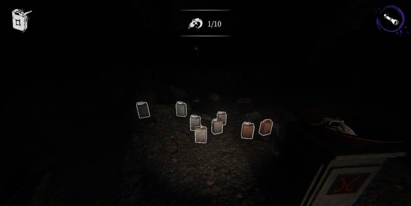 Eight collected gasoline cannisters that are needed to complete rituals in the farmhouse of Devour
