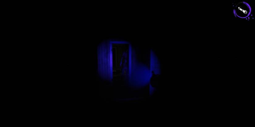 The UV torch being used to stun Anna in Devour