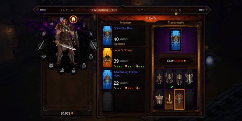 Player using transmog in Diablo 3