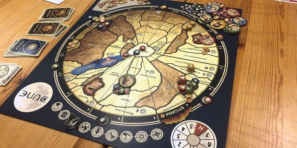 Dune game showing game board
