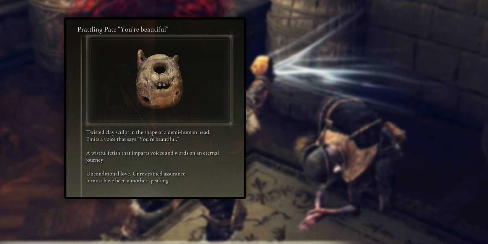 Elden Ring - PNG Of You're Beatiful Prattling Prate On Image Of Using Item On Boc NPC