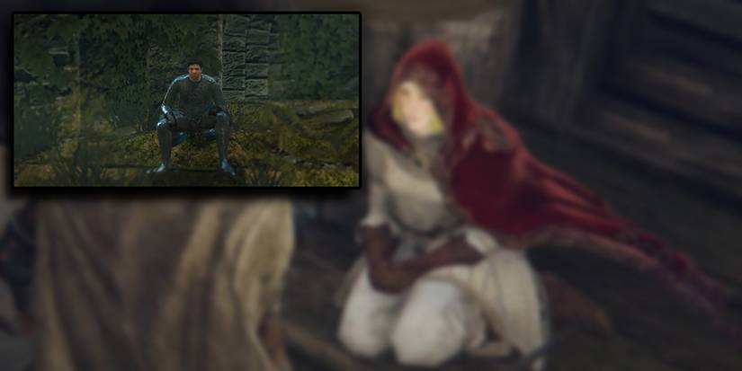 Elden Ring - Roderika When First Met With Crestfallen Warrior Image Placed On Top From DS1
