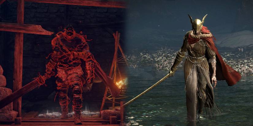 Elden Ring - Side By Side Comparison Of Bell Bearing Hunter And Melania's Stances