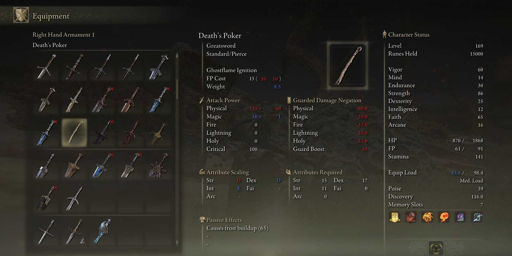 Elden Ring Death's Poker Stats