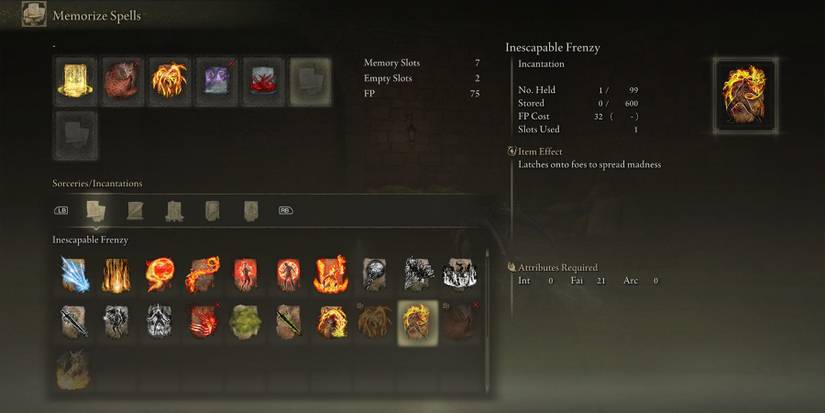 Elden Ring Inescapable Frenzy Stats