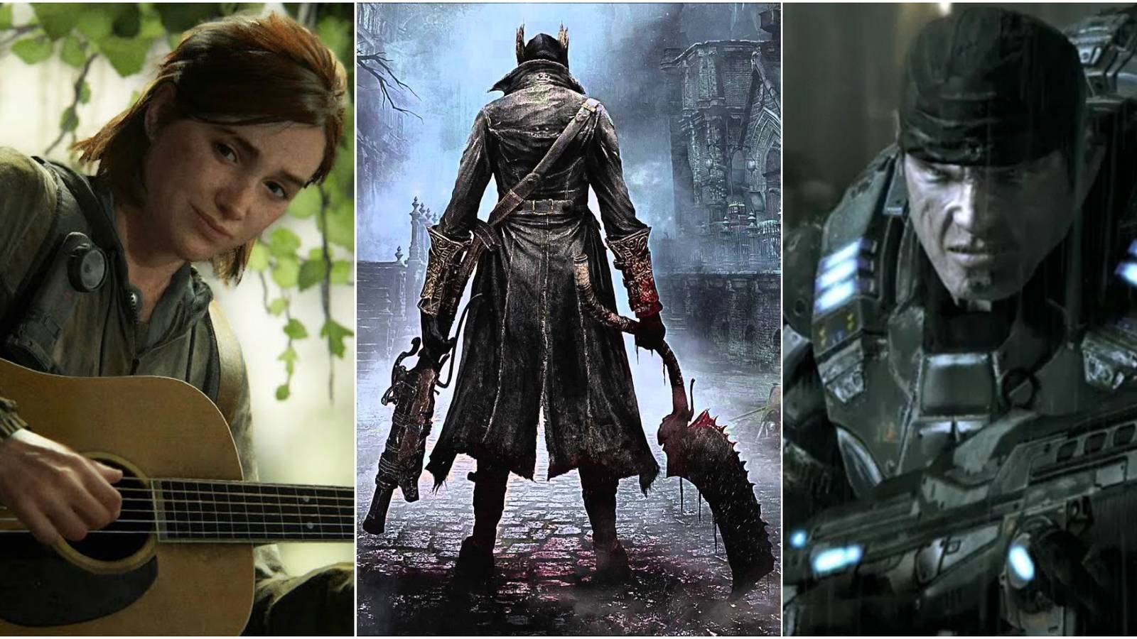 Ellie from Last of Us Part 2 Hunter from Bloodborne Marcus Fenix from Gears of War