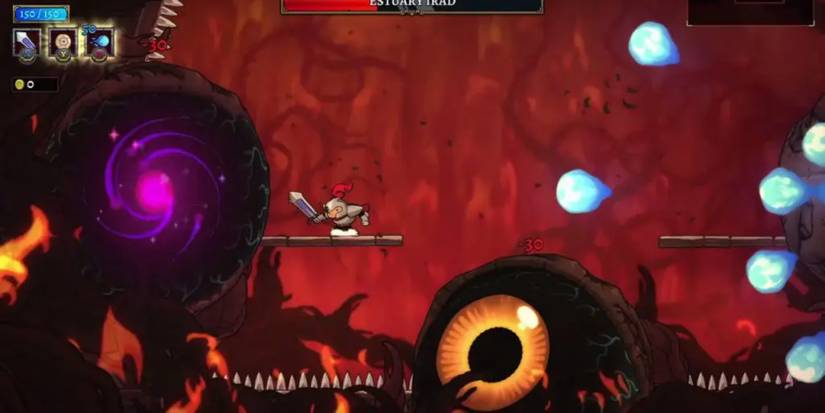 Phase One of Estuary Irad boss fight in Rogue Legacy 2